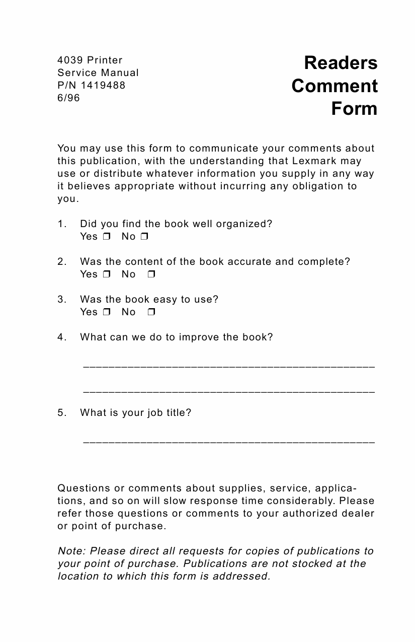 Lexmark Laser 4039 Service Manual-6